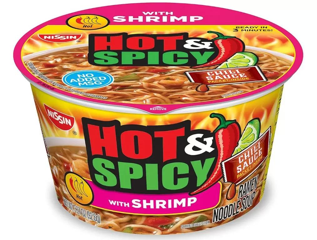 Nissin Hot and Spicy Ramen Noodle Soup 6 Pack for $5.10