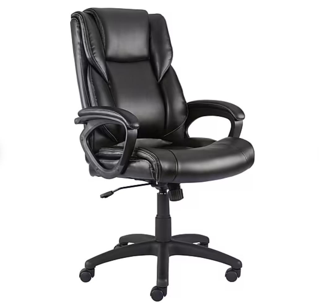 Staples Kelburne Luxura Faux Leather Swivel Executive Chair for $69.99 Shipped