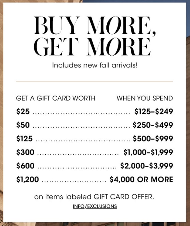 Up To $600 Gift Card With Bloomingdale's Purchase of $2000 (or