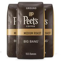 Peets Medium or Dark Roast Ground Coffee 3 Pack