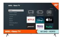 85in Onn Class 4K UHD LED Roku Smart TV