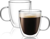 Large Double Wall Glass Coffee Mug 2 Set