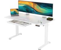 YDN 55in White Standing Desk with Drawers