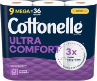 Cottonelle Toilet Paper Ultra Comfort Family Mega Rolls 9 Pack