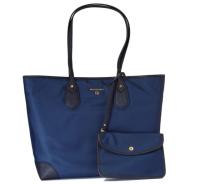 Michael Kors Eva Large Navy Nylon Gabardine Tote Bag