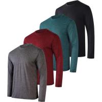 Real Essentials 4-Pack Mens Dry-Fit UV 50+ SPF Long Sleeve Shirt