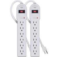 KMC 6-Outlet Surge Protector Power Strip 2-Pack