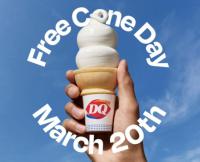 Free Dairy Queen Ice Cream Cone March 20