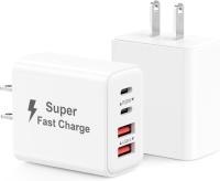 USB-C and USB Dual 40w Charger Block 2 Pack by Matestar