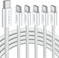 USB-C 60w 6.6ft Cables 5 Pack by Lisen