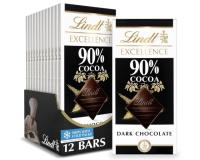 Lindt Excellence Cocoa Dark Chocolate Bars 12 Pack