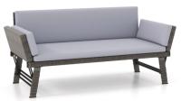 Outdoor Convertible Sofa Daybed with Adjustable Armrests for Balcony