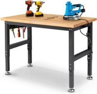 Enjoywood 48in Rubberwood Top Adjustable Workbench