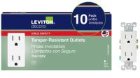 Leviton Decora Tamper-Resistant Duplex Electrical Wall Outlet 10 Pack