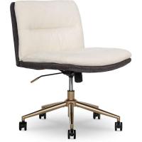 Elle Decor Ariana Armless Ergonomic Fabric Swivel Chair