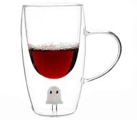 Way to Celebrate Coffee Glass Mug Ghost