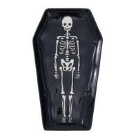Way to Celebrate Halloween Ceramic Coffin Figural Treat Tray