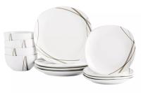 Tabletops Unlimited Curves Square Dinnerware Set