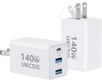 UKCSIS 140w 3-Port GaN Wall Charger 2 Pack