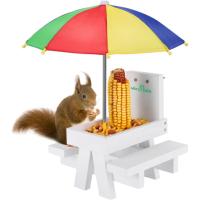 Squirrel Feeder Table with Umbrella