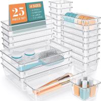 Wowbox Clear Plastic Drawer Organizer Set