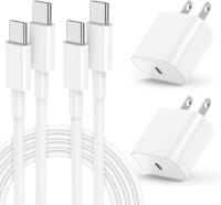 Kitminun 20w USB-C Charging Block and Cable 2 Pack