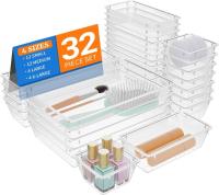 StorMiracle Clear Plastic Drawer Organizer Set