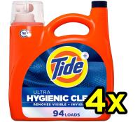 Tide Ultra Hygienic Clean Liquid Laundry Detergent 4 Pack
