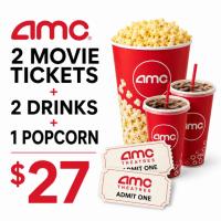 AMC Theatres 2 Movie Tickets and a Popcorn