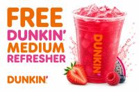 Free Dunkin Donuts Medium Refresher with Code HIBARBIEHIDUNKIN