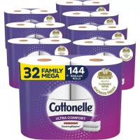 32 Cottonelle Ultra Comfort Family Mega Rolls Toilet Paper