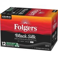 Folgers Black Silk Dark Roast Coffee 72 Keurig K-Cup Pods