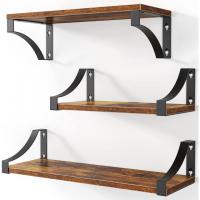 Amada Wood Floating Shelves with Metal Brackets