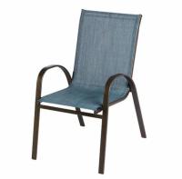 StyleWell Stackable Brown Steel Sling Outdoor Patio Dining Chair