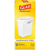 8-Gallon Glad Medium Drawstring Trash Bags 26 Pack