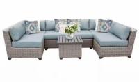 TK Classics Florence Outdoor Patio Wicker Sectional Seating Group