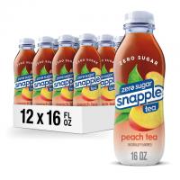 Snapple Zero Sugar Peach Tea Plastic Bottles 12 Pack