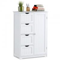 Costway Wooden 4 Drawer Bathroom Cabinet Storage Cupboard