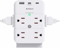 Addtam 8-Outlet Power Strip/Surge Protector Extender