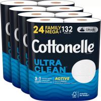 Cottonelle Ultra Clean Toilet Paper 24 Mega Rolls