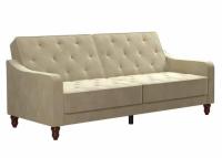 Novogratz Vintage Tufted Split Back Velvet Futon Sofa