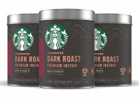 Starbucks Premium Instant Coffee Dark Roast 3 Tins