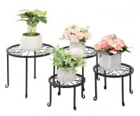 Ktaxon Cast Iron Round Nesting Plant Stand with Scroll Pattern 4 Pack