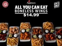 Applebees Grill and Bar All You Can Eat Boneless Wings Riblets Fries