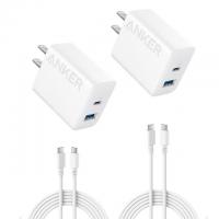 Anker 20W 2-Port USB-C and USB-A Wall Charger with Cables 2 Pack