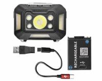 Husky 650 Lumens Rechargeable Dual-Power Broad Range Headlamp