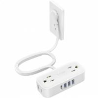 Trond 8-in-1 Travel Power Strip Flat Plug Extension Cord