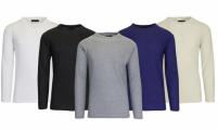 Mens 4-Pack Assorted Lightweight Long Sleeve Waffle-Knit Thermal Shirts