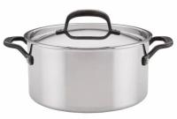 KitchenAid 6qt 5-Ply Clad Stainless Steel Induction Stockpot with Lid Ship