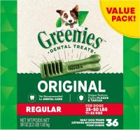 Greenies Original Regular Dog Dental Care Chew Treats 36 Pack